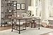 HOMELEGANCE Wood and Metal Writing Desk, Brown/Black