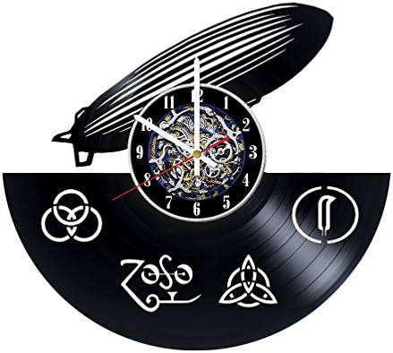 Led Zeppelin Design Wall Clock Made From Used Vinyl Record - Get unique living room wall decor - Gift ideas for adults and youth – Unique Music Fan Art