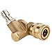 Tool Daily Quick Connecting Pivoting Coupler for Pressure Washer Nozzle, Cleaning Hard to Reach Areas, 4500 PSI 1/4” Plug 90 Degree Rotation