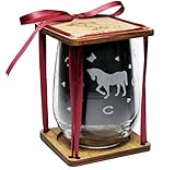 Horse 360 Degree Engraved Stemless Wine Glass