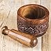 Rusticity® Indian Rosewood Antique Mortar & Pestle Mixing Grinder Set for Kitchen/Vintage Rustic Handcarved Spice & Herbs Crusher Bowl/Handmade Decorative Sheesham Manual Kharal Smasher, 4.0x4.0x4