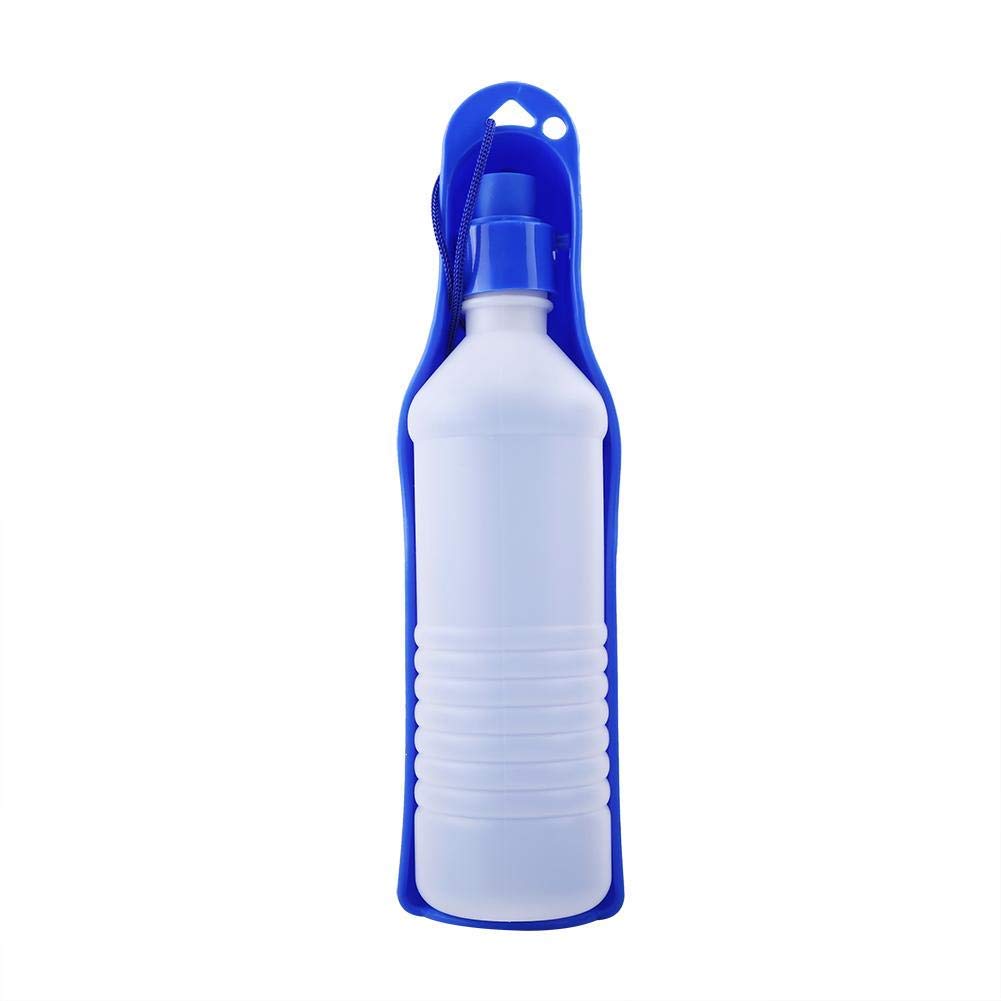 Water Bottle, Fdit 250ml/500ml Portable Plastic Travel Water Bottle with Bottle Dispenser for Dog Puppy Cat (Blue 500ml)