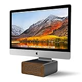 Twelve South HiRise Pro for iMac & other Displays | Height-adjustable stand with storage, plus reversible front with leather inlay