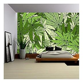 Vector - Marijuana Background EPS 10 Vector Stock Illustration - Removable Wall Mural | Self-Adhesive Large Wallpaper - 66x96 inches