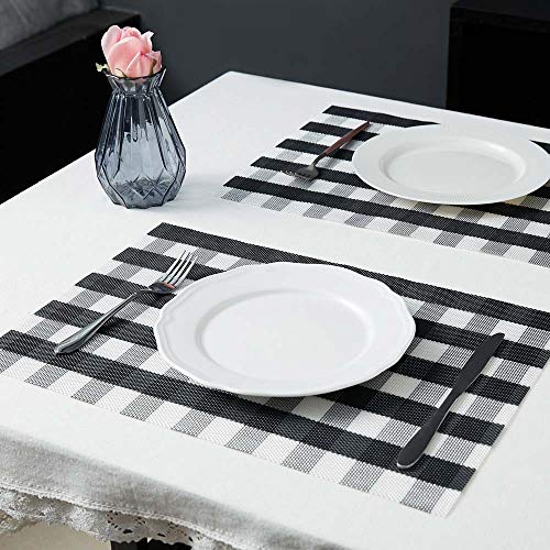 DOLOPL Placemats Buffalo Check Black and White Placemats Farmhouse