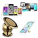POAO® Magnetic Cell Phone Dashboard Car Mount and Holder Kit- Best for Hands-Free Use, Super Strong Magnet - Mobile Stand For iPhone 6 Plus, 5, 4, Samsung Galaxy S6/ S6 edge +, S5, S4 (Gold)