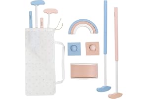 Asweets Mini Wooden Golf Set for Kids 3-12 Age,Macaroon Toddler Mini Golf Clubs,Children Putters for Golf Game,Idea Gift for Boy & Girs On Christmas,Thanksgiving Day(No Mat)