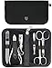 3 Swords Germany - brand quality 6 piece manicure pedicure grooming kit set for professional finger & toe nail care scissors clipper genuine leather case in gift box, Made in Solingen Germany (02259)