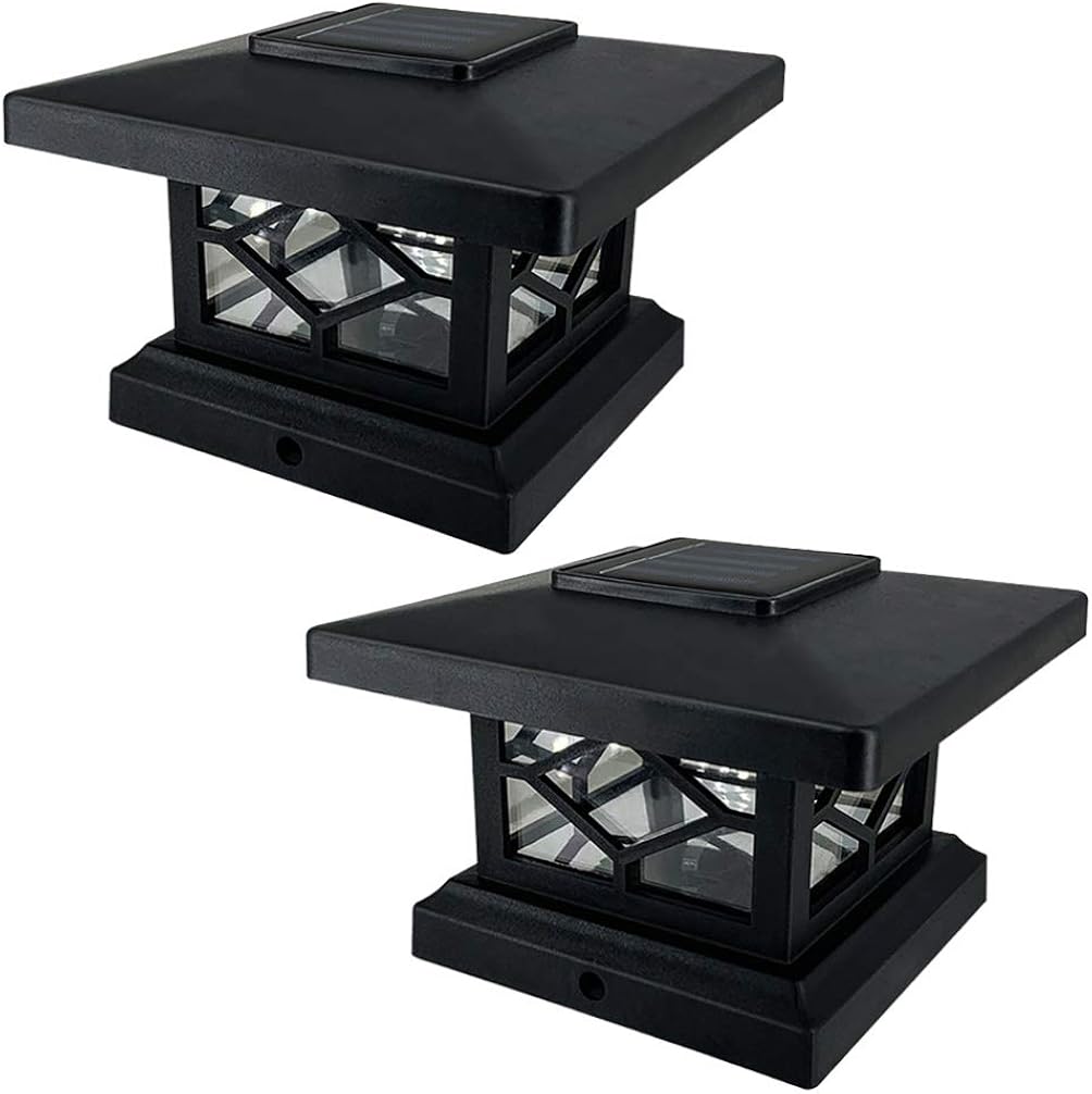 OSALADI 2pcs Column Head Solar Light Outdoor Solar Light ... OSALADI 2pcs Column Head Solar Light Outdoor Solar Light ...