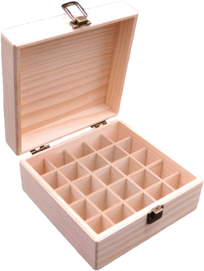 RoseFlower Wooden Essential Oil Storage Box Home Fragrance Carrier Case, Holds 25 Bottles for 5, 10, 15ml - Image 4