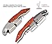 Simplife Waiters Corkscrew Wine Opener Premium Rosewood All-in-one Corkscrew Professional Restaurant Quality Bottle Opener and Foil Cutter