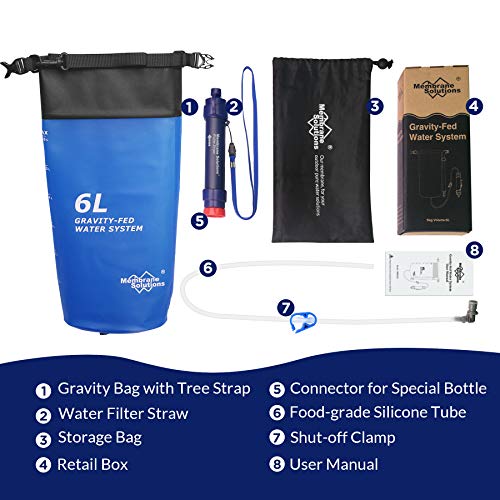 Membrane Solutions Gravity Water Filter Pro 6L, 0.1Micron Versatile