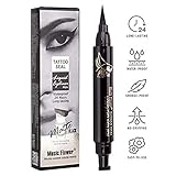 Double-Sided Winged Liquid Eyeliner Stamp by Tatyana Naturals (10mm, Matte Black) Smudge-Proof, Waterproof, Create Perfectly Identical Wings for Your Cat Eye Makeup