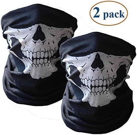 Face Mask, Mitsutomi Skull Half Face Mask Bicycle Ski Ghost Scarf Multi Use Neck Warmer COD (2)