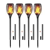 Solar Torch Lights, Outdoor LED Lamp Flickering with Realistic Dancing Flame, Dusk-Dawn Christmas Decoration Lights for Garden/Patio/Deck/Driveway 4-PACK