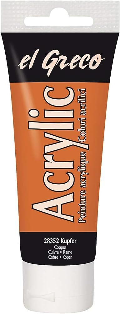 Kreul 28352 - El Greco Acrylic, 75 ml tube in copper, highly pigmented, shiny acrylic paint in study quality, buttery paintable, for pastose painting