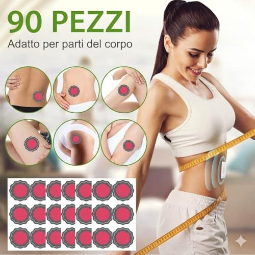 90 Pezzi Cerotti Dimagranti Patch, Cerotti Dimagranti Efficaci, Discreti Delicato e Non Lrritante, Cerotto Ultra Pancia e Vita, Gambe e Braccia, Discreti e Delicati Sulla Pelle