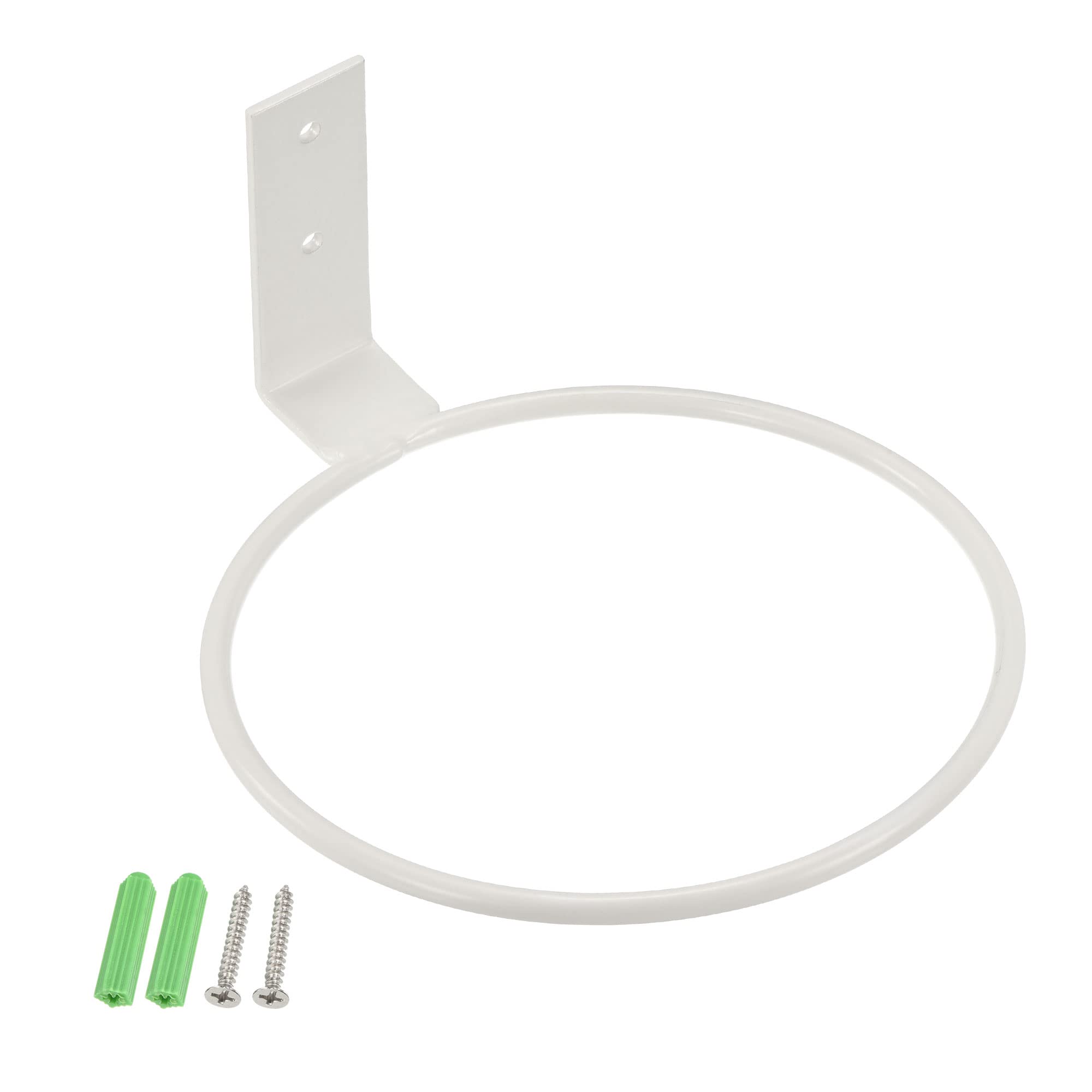 PATIKIL 5 Inch Flower Pot Holder, Ring Wall Mounted Plant Stand Rack for Home Indoor Outdoor, White