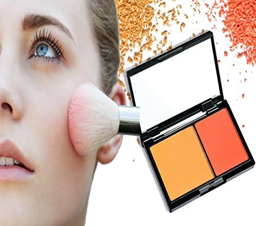 Face Powder Blush Cheek Contouring Blusher Makeup Waterproof 2 Color Cheek Glow Blendable Blush Cosmetics Makeup (#3 matte gloss)