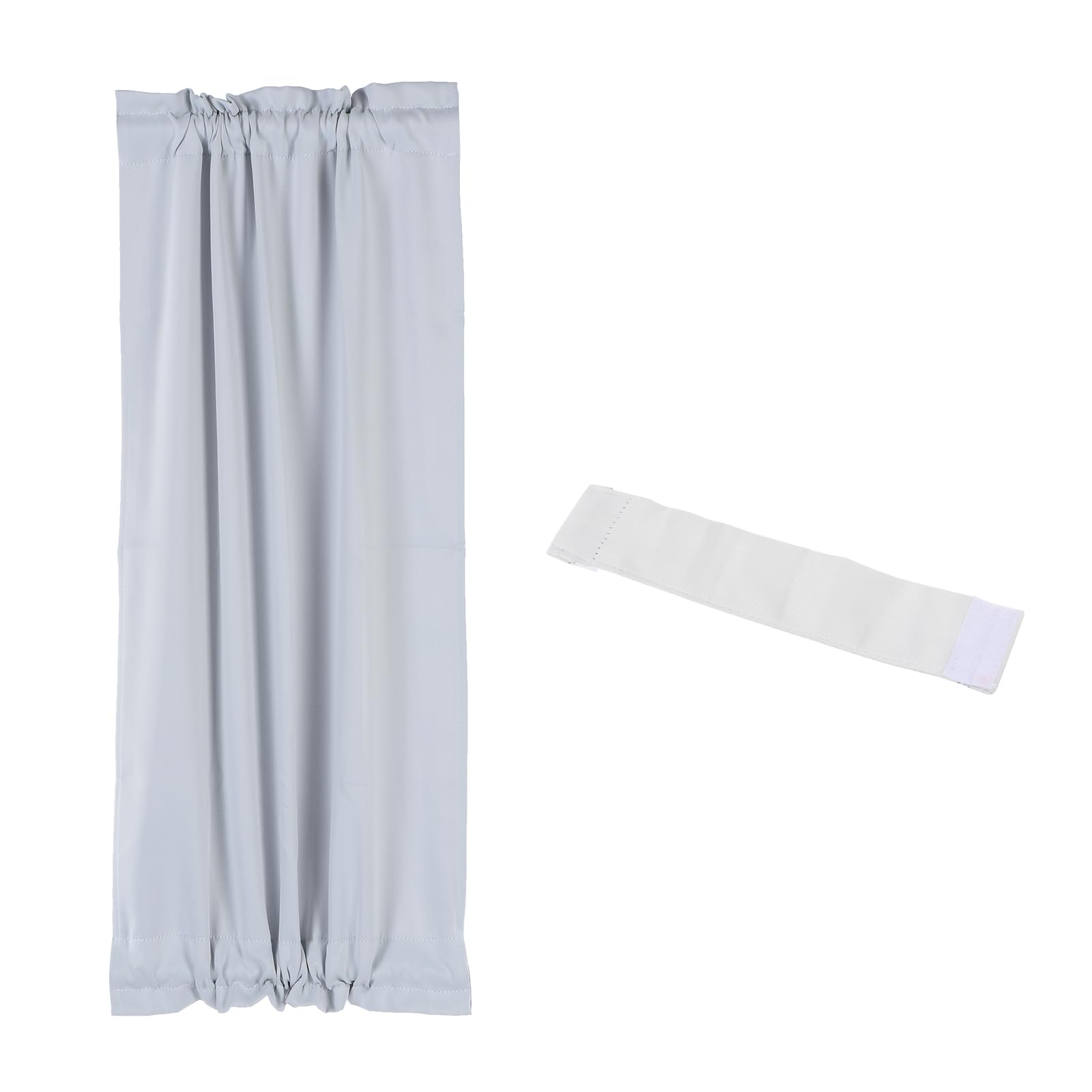 PATIKIL Blackout Door Curtain, 25 Inch W x 40 Inch L French Window Door Half Curtain Thermal Insulated Blackout Shades with Adjustable Tie Back for Kitchen Home, 1 Panel, White-grey