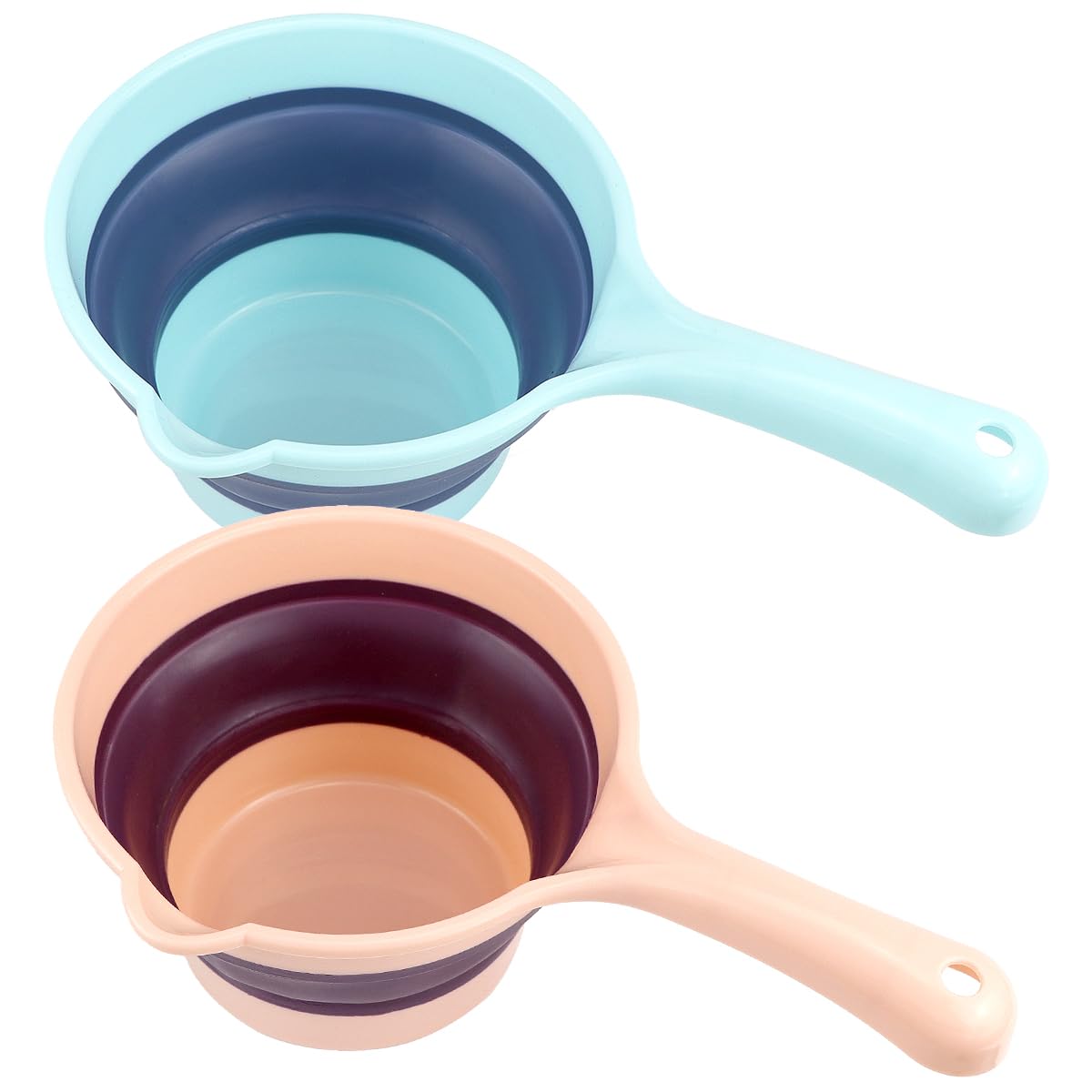 DOERDO 2Pcs Folding Water Ladle Collapsible Scoop Cup Portable Water Spoon for for Kitchen Bathroom Garden, 11x3.5Inch