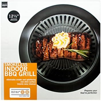 CleanIdeas Smokeless BBQ Grill Indoor Stove Top Barbecue Non Stick Griddle Plate 12.5 inch