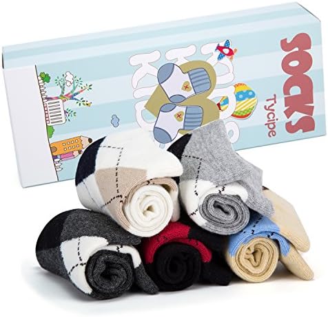 Premium Boy's Crew Socks 5 Pack by Tycipe-Durable &amp; Super Comfortable - From 2-12 Yrs