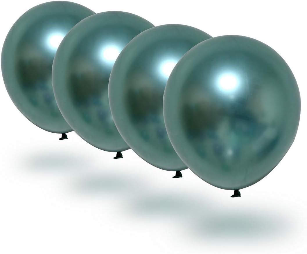 Party Balloons 12inch 50 Pcs 3.2g/pcs Latex Metallic Balloons Chrome Balloons Birthday Balloons Shiny Balloons Party Decoration Wedding Birthday Baby Shower Christmas Party - Metallic Green: Home & Kitchen