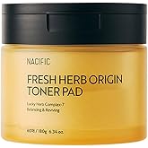 NACIFIC Fresh Herb Origin Cotton Facial Pads - Toner Pads 60 sheets for Radiance Hydration Skin's moisture barrier pH balance Exfoliating Korean skincare for All skin types