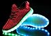 Mohem Men's & Women's Unisex Sneakers 7 Colors LED Shoes Luminous Flashing Sneakers Usb Charging Light Shoes Colorful Glowing Casual Flat Shoes(16804Red46)