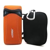 co2CREA (TM) Soft Due-Color Carrying Storage Travel Fashion Case Bag Skin for Logitech X300 Wireless Bluetooth Speaker (Laica(Orange/Black))