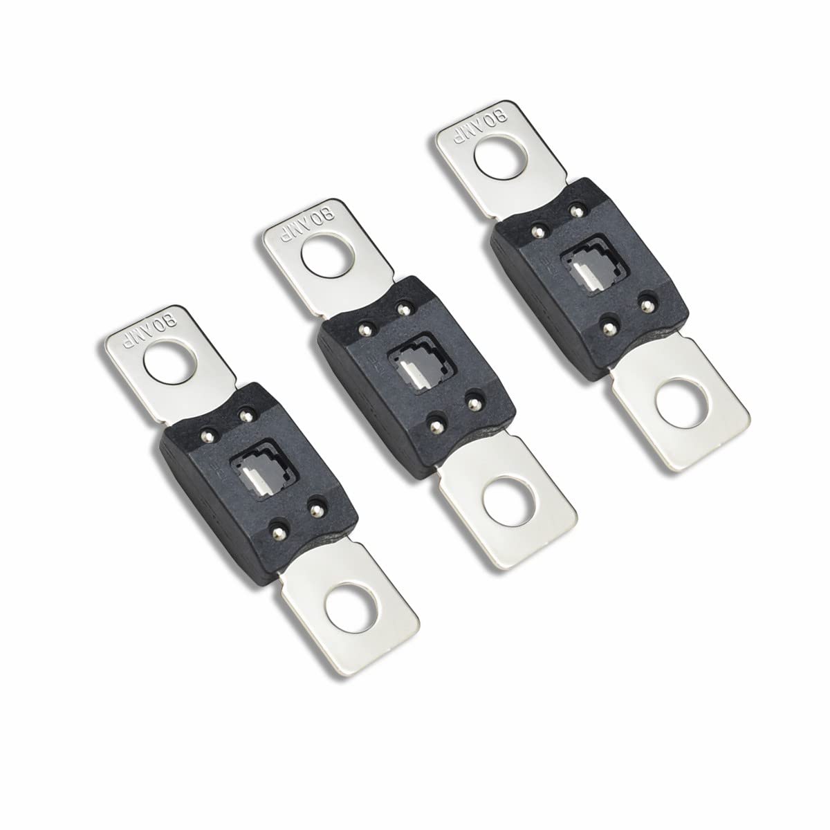 Kofelec Mega High Current Fuse, ANM 80A Amp, up to 58V DC, Use for Cars Trucks Buses or Audio Systems, Pack of 3 (80A)