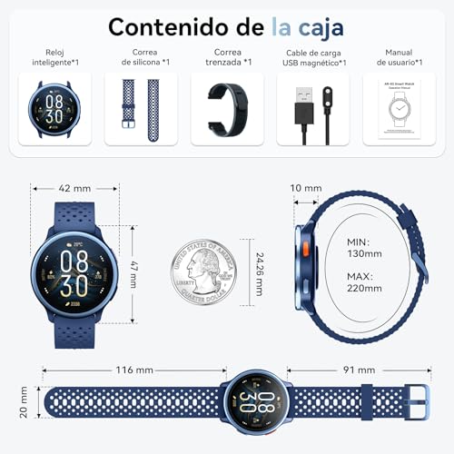 Men's Smart Watch 1.27 Inch Smartwatch Woman Round 2 Straps, Sleep Monitor Health and Fitness Functions 120+ Sports Modes 3ATM Waterproof for iPhone/Samsung/Android NBlack
