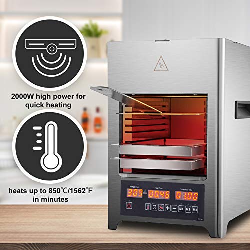 VEVOR 110V Electric Infrared Steak Grill Broiler, 1800W Infrared Steak