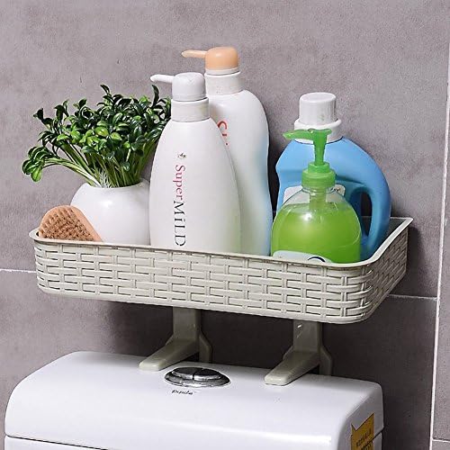 ALPHELIGANCE Bathroom Suction Toilet Organizer Caddy Shelf for Magazines/Toilet Paper/Shampoo/Conditioners (Green)