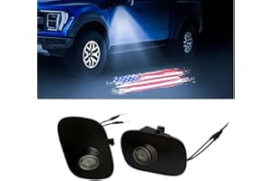 MKRLSTKM 2Pcs Side Mirror Logo LED Welcome Lights Puddle Lamp Projector Door Light Floor Light Accessories Suitable for 2015 2016 2017 2018 2019 2020 2021 2022 2023 2024 2025 Ford Raptor F150 F250 F350