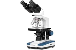 AmScope B120C Siedentopf Binocular Compound Microscope, 40X-2500X Magnification, Brightfield, LED Illumination, Abbe Condense