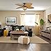 Honeywell Ceiling Fans Palm Valley, 52 Inch Tropical Indoor Outdoor Ceiling Fan with Light, Pull Chain, Three Mounting Options, 5 Palm Leaf Blades, Reversible Motor - 50507-01 (Bronze)