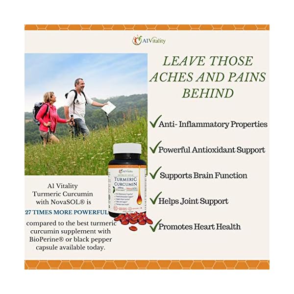 A1Vitality Turmeric Curcumin NovaSOL Supplements 1000mg More Potent