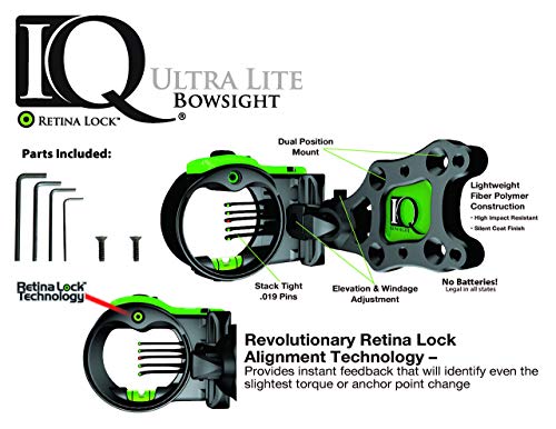 Field Logic IQ Ultralite 3 Pin Bow Sight, Left Hand (Certified Refurbished)