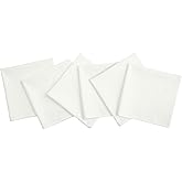 Solino Home White Cloth Napkins Set of 6 - Dru Cotton Linen Dinner Napkins 20 x 20 Inch for Winter, Mothers Day, Spring, Easter - Handcrafted and Machine Washable