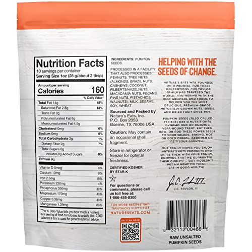 NATURE’S EATS RAW PUMPKIN SEEDS, 10 OZ