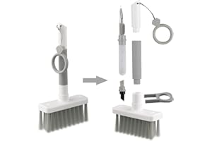 IFTHFOUR Soft Brush Keyboard Cleaner, Computer Cleaning Tool Kit, 7 in 1 Multipurpose Corner Slit Duster Keycap Puller and Soft Microfiber Brush for Bluetooth Headset Lego Airpods Laptop Camera Lens (Grey)