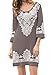 levaca Womens Tops 3/4 Sleeve Scoop Neck Slim Casual Dress Brown L