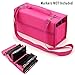 BTSKY® Handy 80 Slot Carrying Lipstick Organizer Marker Case Holder for Copic Prismacolor Touch Spectrum Noir Paint Sharpie Markers (Pink)