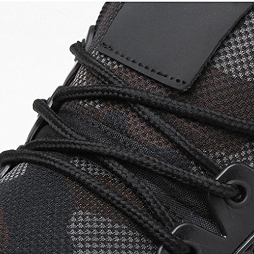 Tenworld Men's Fashion Sneakers Breathable Athletic Casual Sports Running Shoes (8, Black) - Thumbnail 5