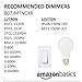 Amazon Basics A19 LED Light Bulbs, 75 Watt Equivalent, Energy Efficient 12W, E26 Standard Base, Soft White 2700K, Dimmable, 10,000 Hour Lifetime , 6-Pack