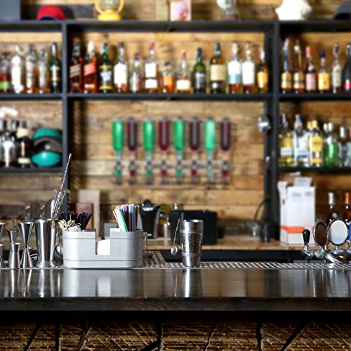 Relaxdays Barbutler Wand, Portonierer für 8 Flaschen, Profi Portionierer 3 cl, Bar Accessoire, HBT: 73x36x11 cm, silber – Bild 3