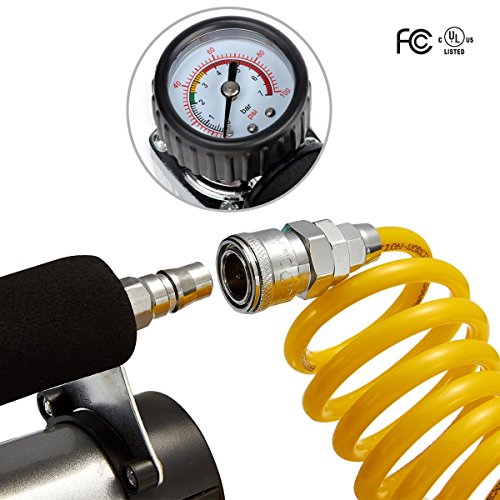 Portable Air Compressor, Hausbell Air Compressor Kit Mini DC12V Multi-Use Oil-Free Air Tools Tire Inflator (2 Pack) - Thumbnail 2