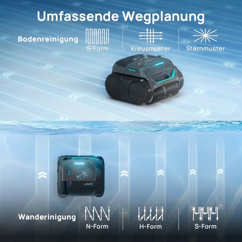 WYBOT (New Model) C2 Vision-A Wireless Pool Robot Battery with AI Camera, 8 Modes, Strong Suction, Dual Filter, Waterline, Pool Robot Battery Wall and Floor, App Teal Green